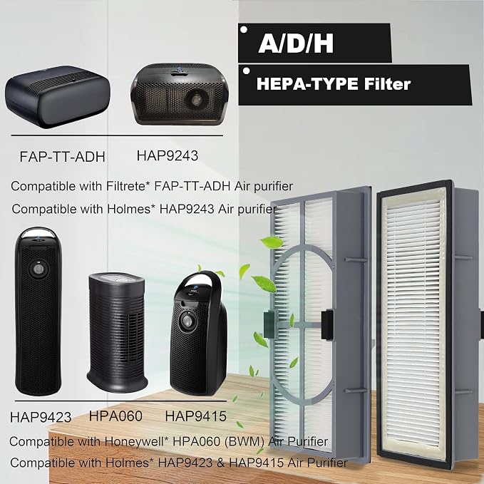 A/D/H True HEPA Filter, Advanced Allergen Reduction, Compatible - Image 2