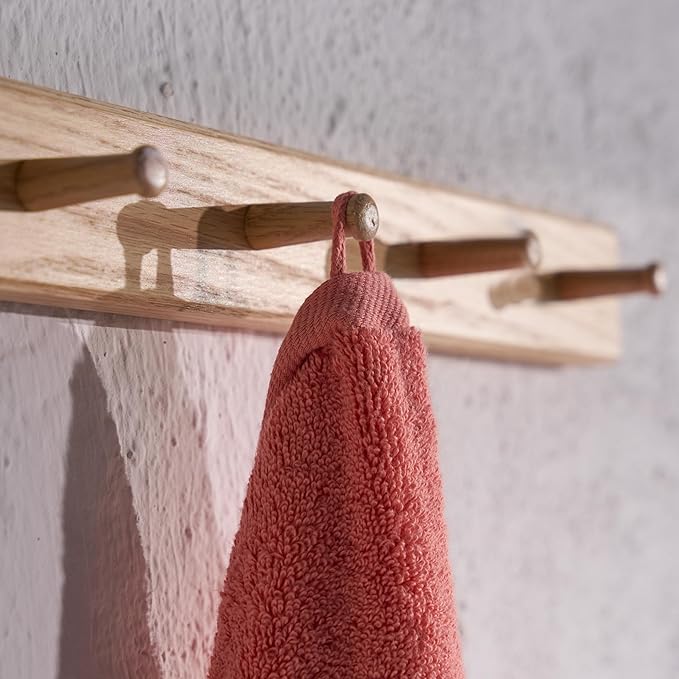 BAGNO MILANO Organic Turkish Cotton Bath Towels, Luxury Jacquard Collection, Certified Organic Highly Absorbent, Soft-Plush Towel Set (Coral Red, Bathsheet)