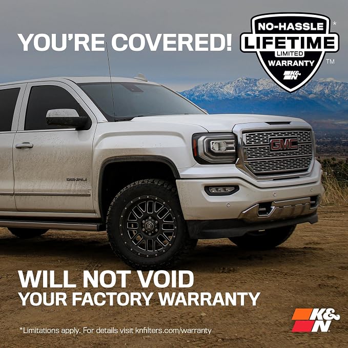 K&N Cold Air Intake System: Dry-Flow Air Filter, Increase Performance & Towing: - Image 9