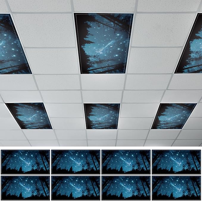 8PCS Fluorescent Light Cover, 4x2 Feet Magnetic Light Cover Fluorescent Lights by QOUBAI
