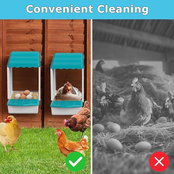 AUTENS Chicken Nesting Boxes, 1 Hole Laying Boxes, 1 Nest Mat, Plastic Roll - Image 5
