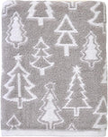 SKL Home Christmas/Winter Mod Tree 100% Cotton Premium Bath Towel, 500 GSM, Soft & Absorbent, Reversible Jacquard, Decorative, Gray