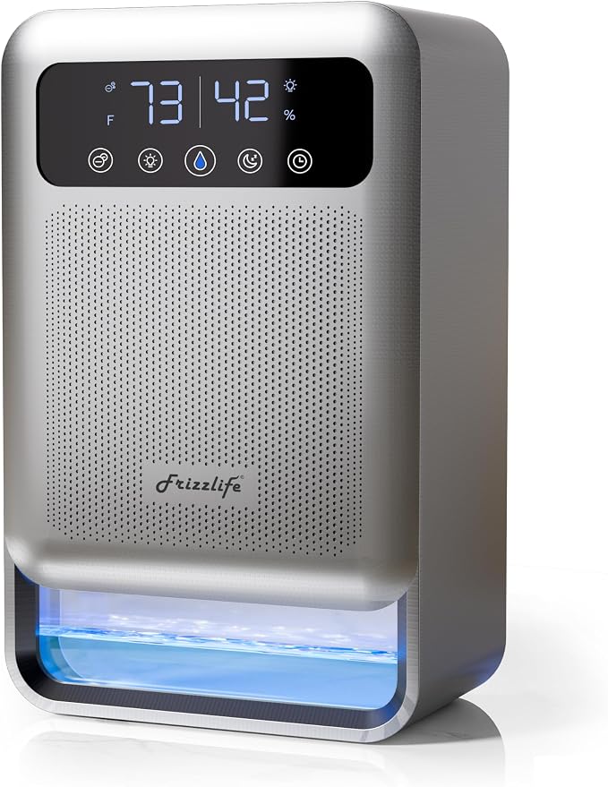 Frizzlife Air Dehumidifier, 135oz Water Tank W/Purifying Function, Quiet Small by FRIZZLIFE