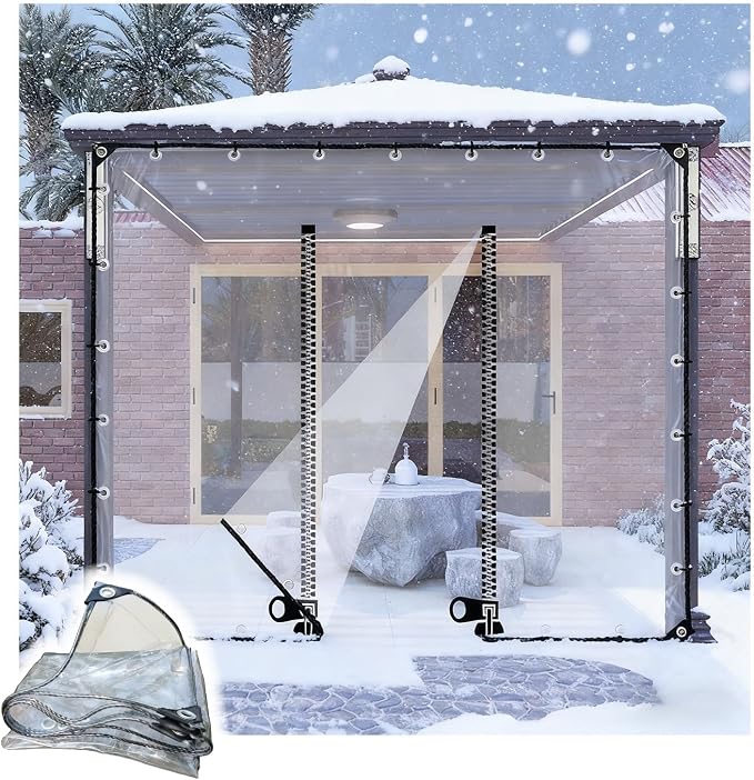 Transparent Tarpaulin Side Panels, Outdoor Clear Tarp Curtains by GOCHUSX