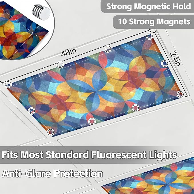4 Pack 2x4 FT Magnetic Fluorescent Light Covers, Ceiling Light Filters - Image 2