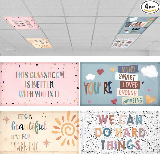 ROCEEI Pack of 4 Fluorescent Light Covers by ROCEEI
