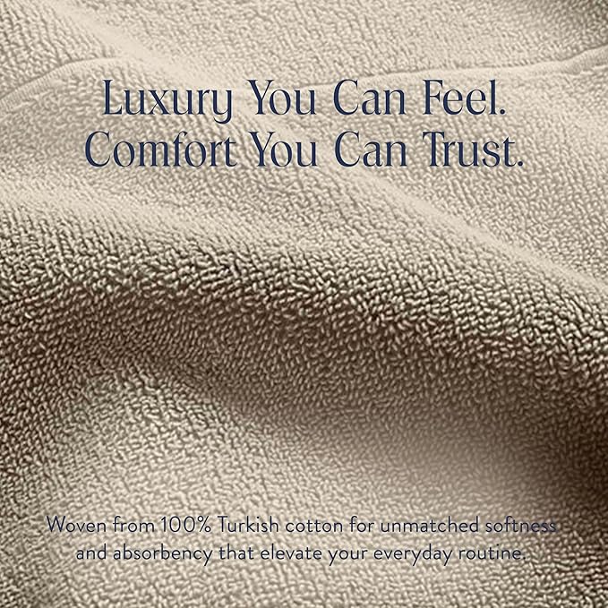 Brooklinen Super-Plush Turkish Cotton Bath Towels - Set of 4 - Cotton, 820 GSM, Highly Absorbent, Machine Washable, Perfect for Home & Bathroom (30" x 58", Driftwood)