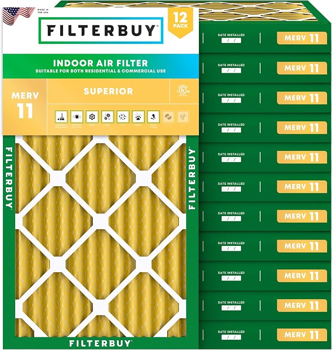 Filterbuy 10x20x2 Air Filter MERV 11 Superior Pet & Allergy Defense, by Filterbuy