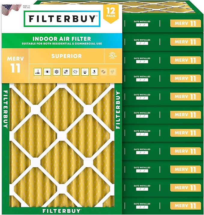 Filterbuy 16x24x2 Air Filter MERV 11 Superior Pet & Allergy Defense, by Filterbuy