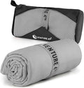 VENTURE 4TH Quick Dry Towel. Microfiber Travel Towel Ideal for Camping, Hiking, Backpacking, Gym. Lightweight & Fast Drying Travel Towels for Body. Compact & Easy to Pack - Light Gray Extra Large