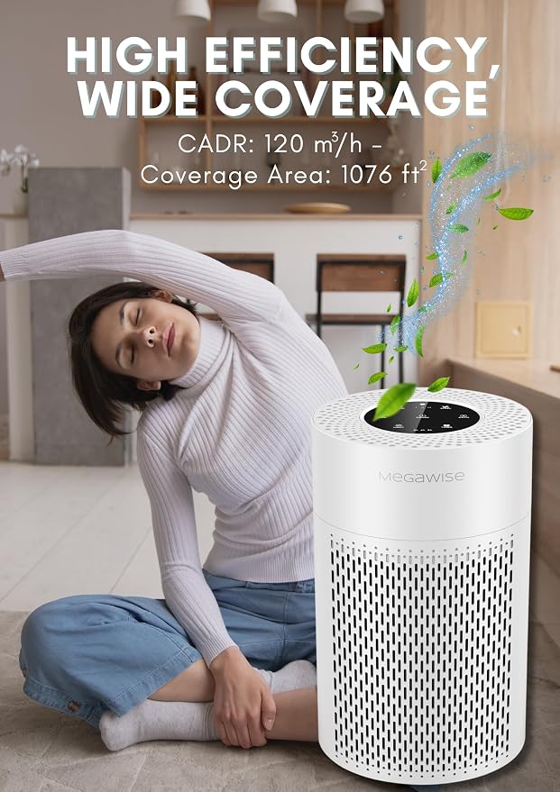 MEGAWISE Air Purifier for Home, Bedroom & Office, H13 True HEPA Filter - Image 3