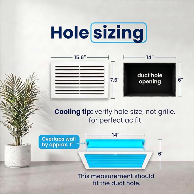 6x14 Aluminum 1-Way Air Vent Cover Wall Ceiling Register Multi-Shutter Damper - Image 3