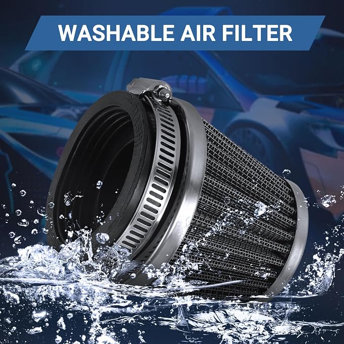 52mm Cold Air Intake Filter for Motorcycle Turbo Vent Breather Air Intake - Image 4