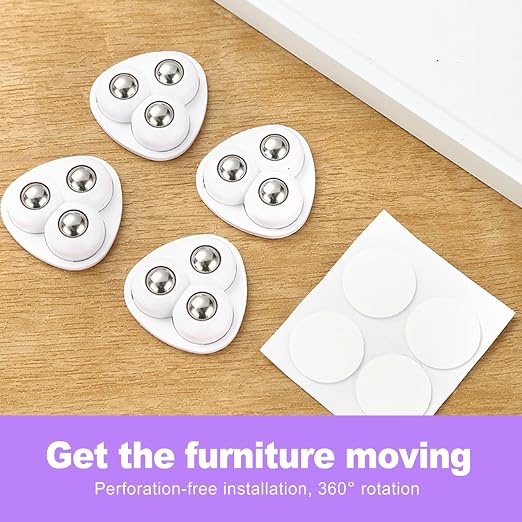 8 Pack Self AdhesiveKitchen Appliance Casters, 360° Swivel - Image 4