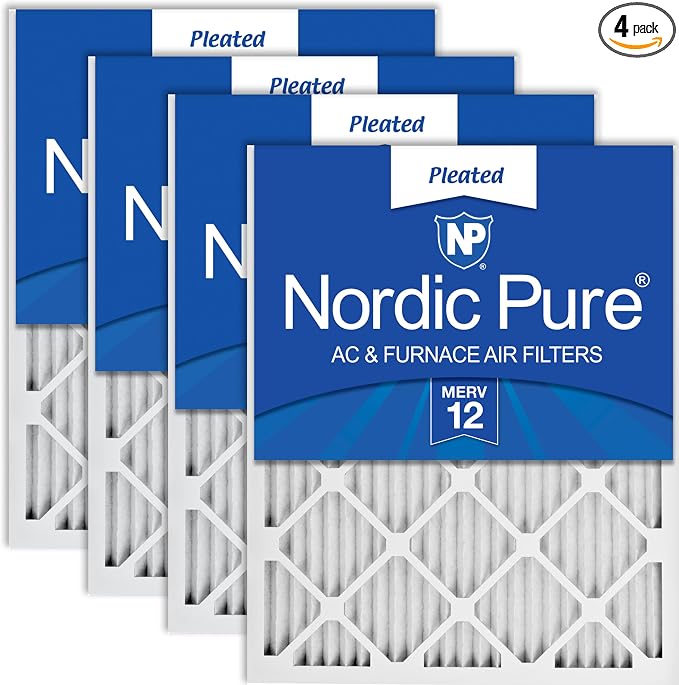 Nordic Pure 14x20x1 Pleated MERV 12 Air Filters 4 Pack by NordicPure