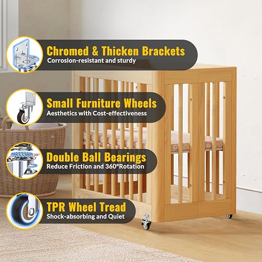 HOLKIE 2 Inch Side Mount Casters Set of 4 Supporting Up to 250 LBS Heavy Duty - Image 6