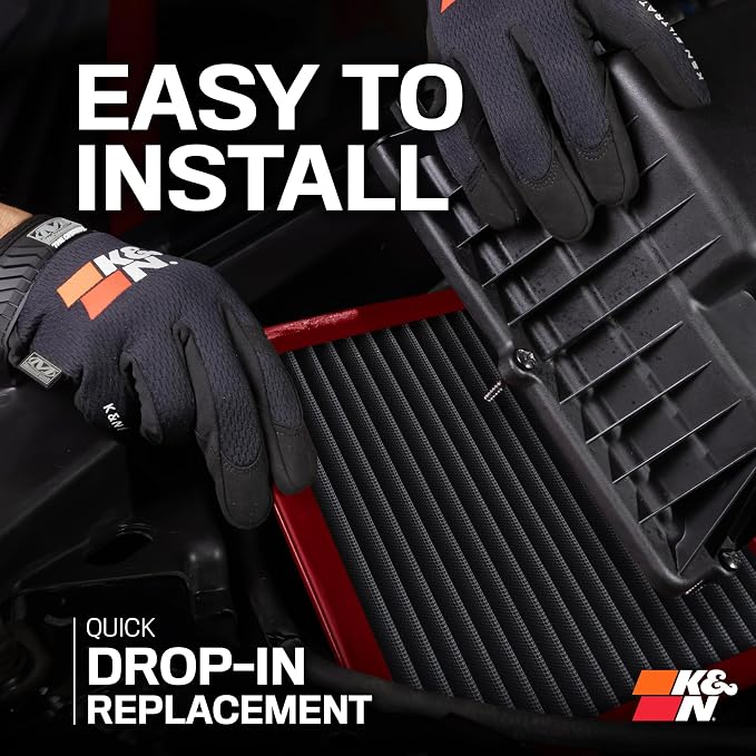 K&N Dryflow Lifetime Engine Air Filter: Washable, Replacement Filter:Compatible - Image 8