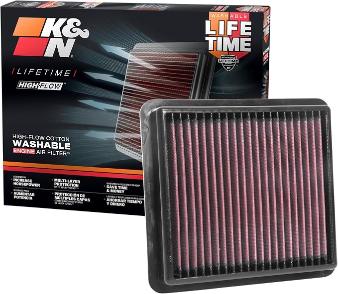 K&N High-Flow Original Lifetime Engine Air Filter: Increase Power: Premium by KNEngineeringInc