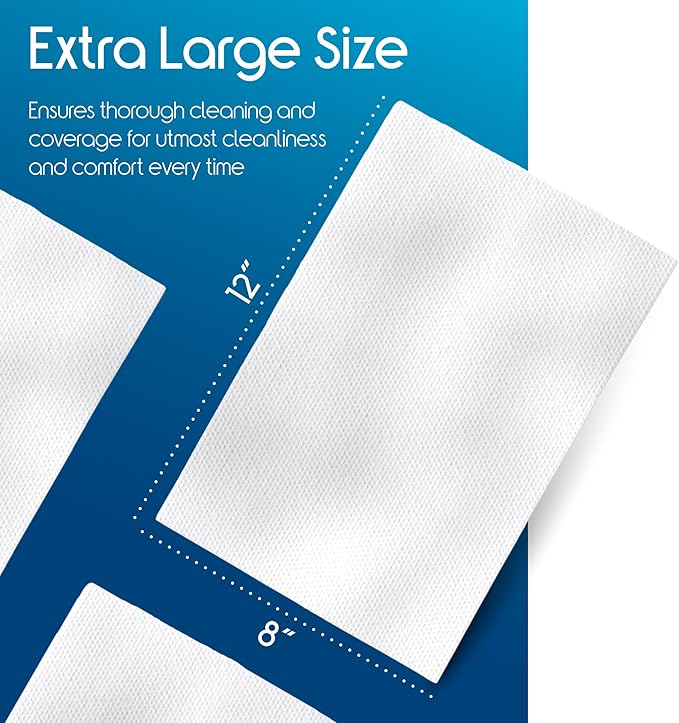 Inspire Adult Wet Wipes, Wash Cloths | Adult Wipes for Incontinence & Cleansing for Elderly, 8"x12" (50 Count (Pack of 1))