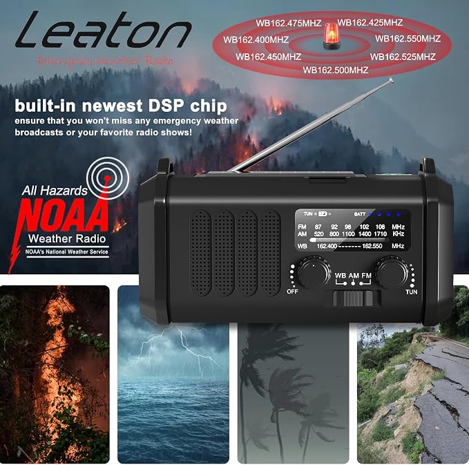 Gifts for Men Husband Dad Valentines Day, Emergency Hand Crank NOAA Weather - Image 2