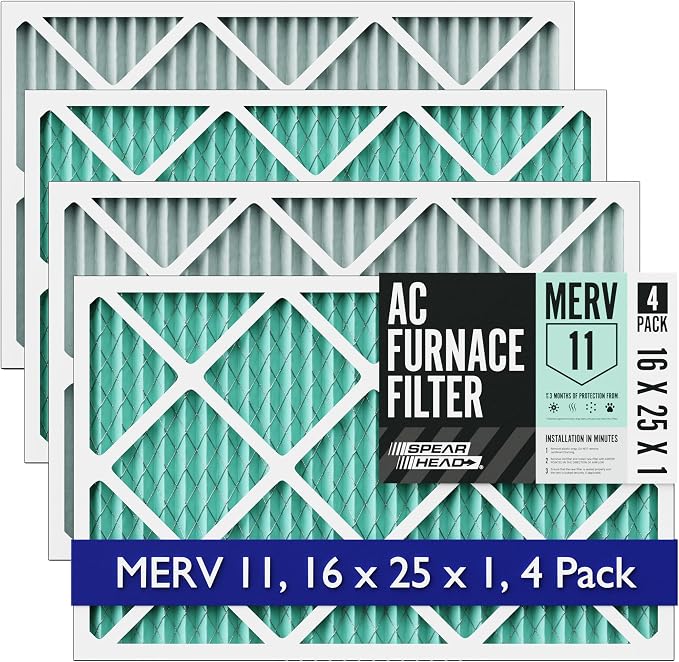 Spearhead MERV 11+ EPA-Registered Odor Defense HVAC AC Furnace Filter w/Rigid by SPEARHEAD