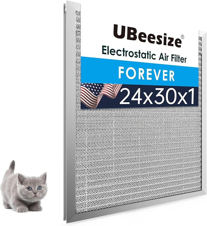 UBeesize 24x30x1 Reusable Electrostatic Air Filter HVAC AC Furnace Filter by UBeesize