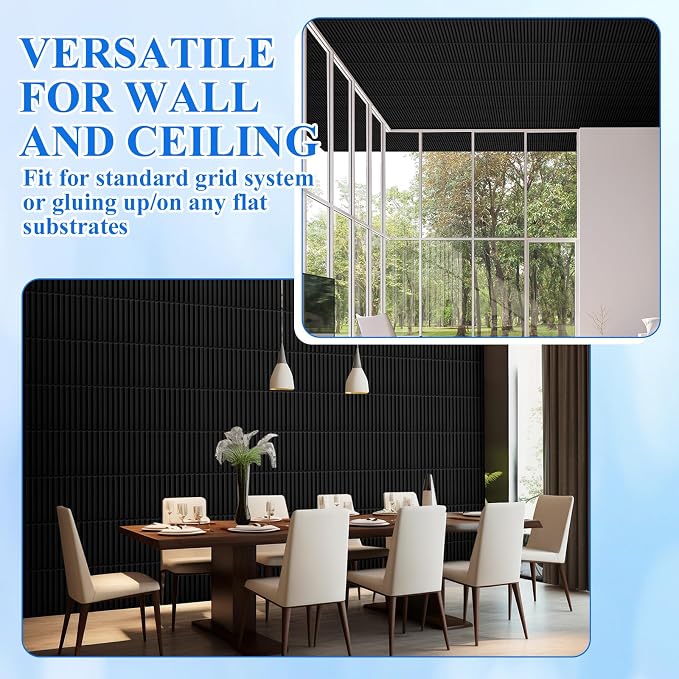 Nuanchu 32 Pcs 3D Slat Wall Panels, Paintable Waterproof Textured Tiles - Image 6