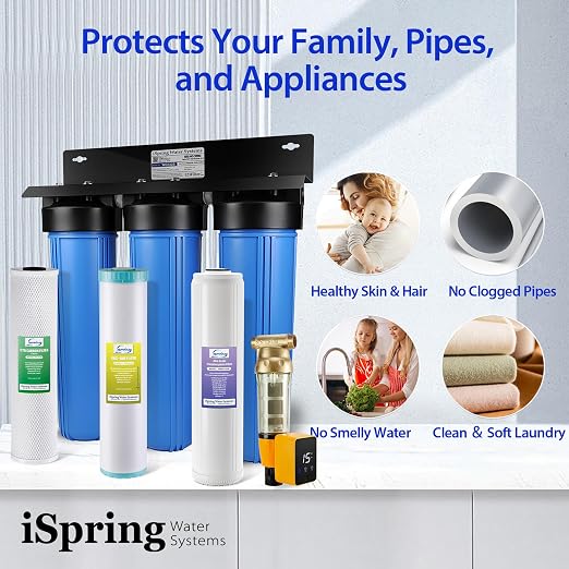iSpring Whole House Water Filter System w/Auto-Flushing Spin Down Sediment - Image 5