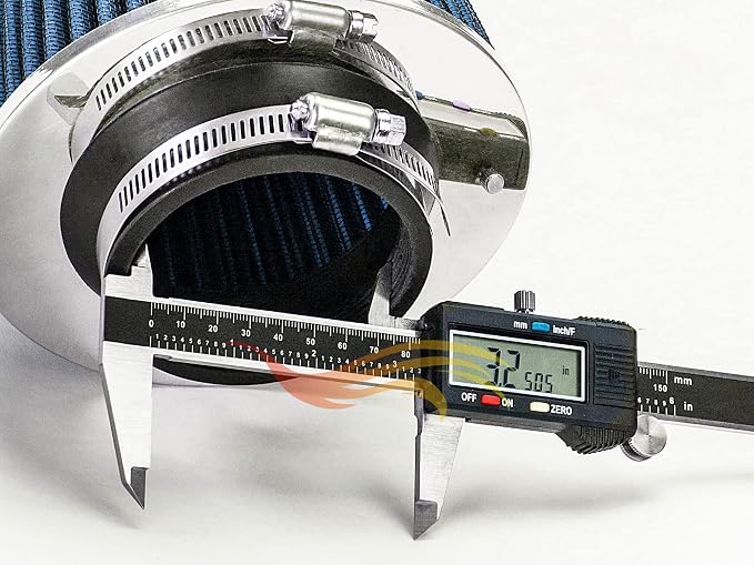 BLUE Cold Air Intake Cone Replacement Performance Washable Clamp-On Dry Air - Image 3