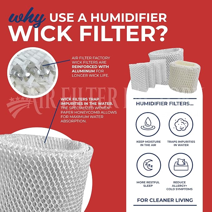 Air Filter Factory Replacement For ReliOn RCM-832 Humidifier Wick Filters 2-Pack - Image 6