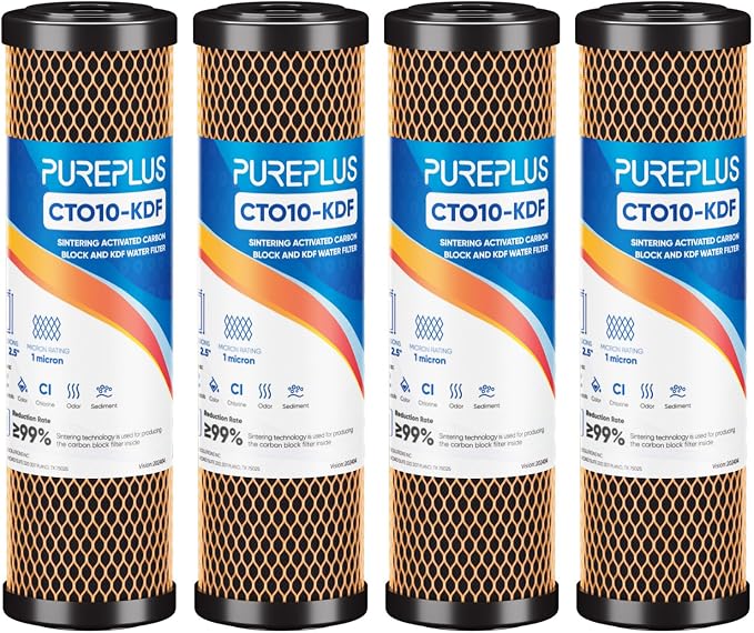 1 Micron 2.5" x 10" Whole House CTO Carbon Water Filter Cartridge Replacement by PUREPLUS