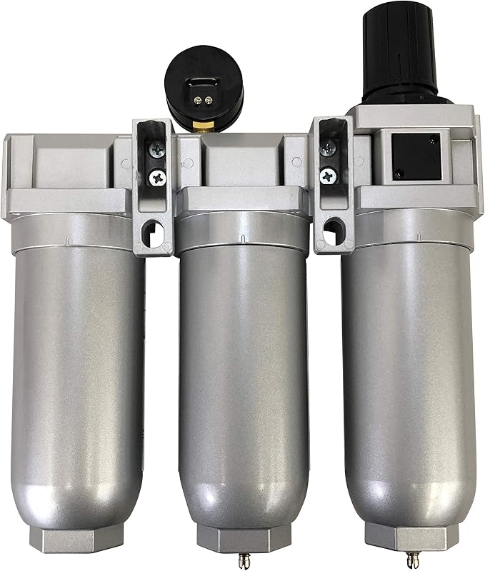 1" COMPRESSED AIR PARTICULATE FILTER WATER TRAP/PRESSURE REGULATOR/DESICCANT - Image 4