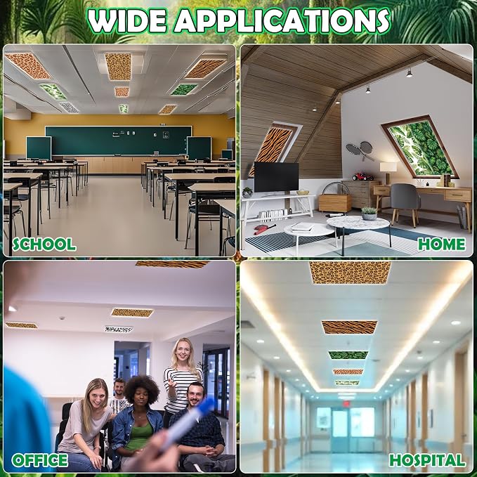 6Pcs Classroom Light Covers for Fluorescent Lights, Magnetic 2x4 FT Ceiling - Image 8