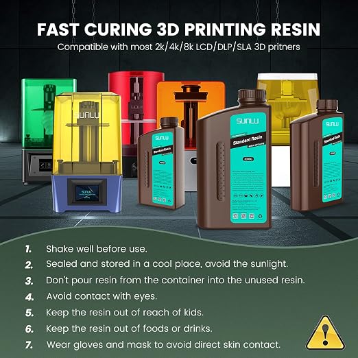 SUNLU 3D Printer Resin 3kg, Fast Curing Standard 3D Resin - Image 6