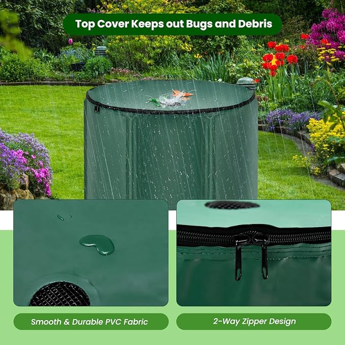 Goplus 53 Gallon Collapsible Rain Barrel, Portable Rain Barrels to Collect - Image 3
