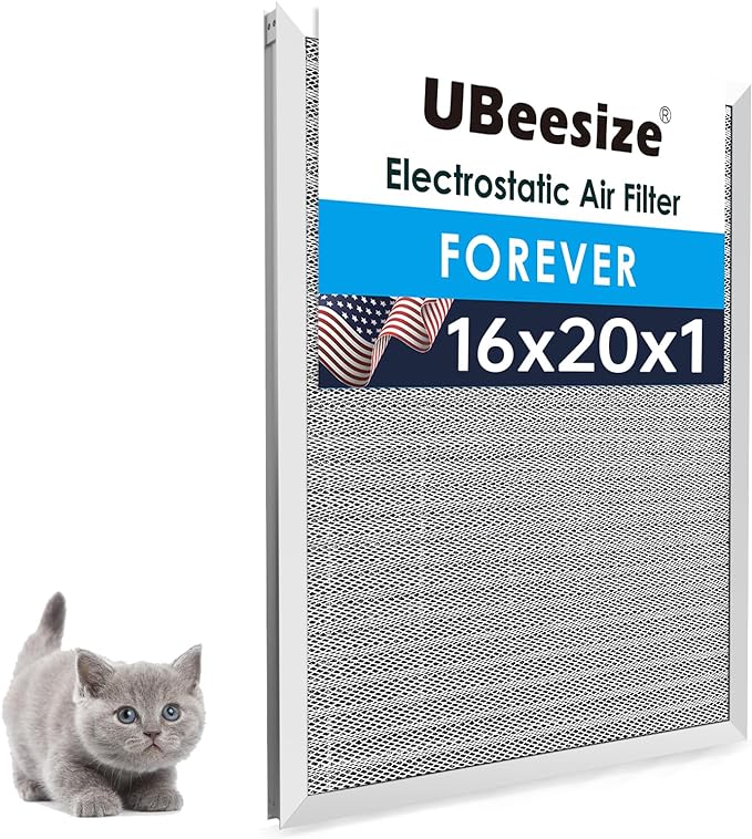 UBeesize 16x20x1 Reusable Electrostatic Air Filter HVAC AC Furnace Filter by UBeesize