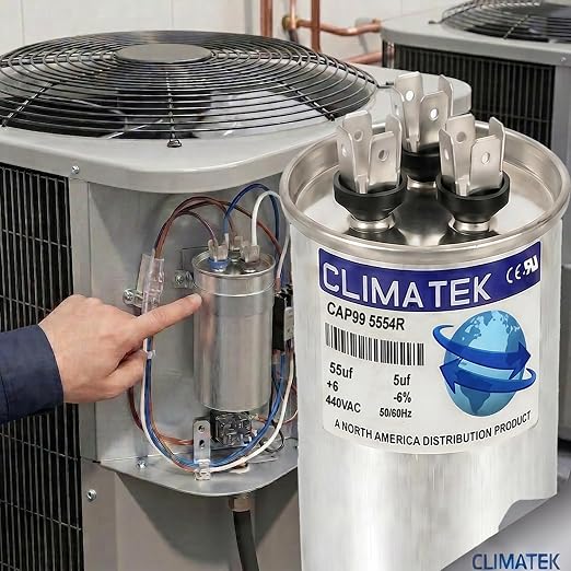 ClimaTek 55 + 5 MFD 370/440 Volt Dual Run Capacitor CAP99-5554R | 55/5 VAC | - Image 4