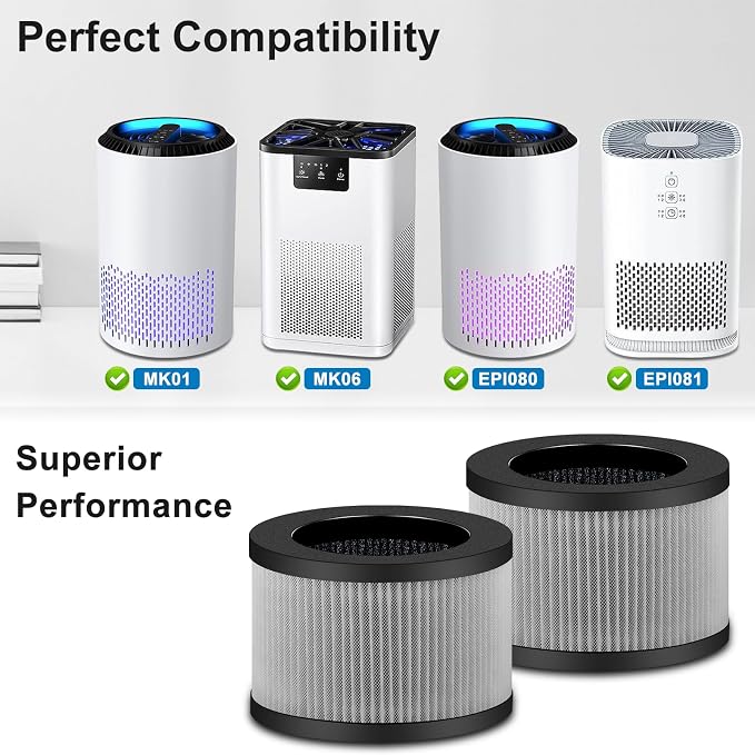 2 Pack MK01 MK06 Air Filter Replacement Compatible - Image 3
