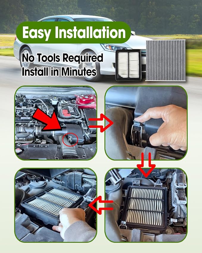 Cabin Air Filter Replace CF10134 & Engine Air Filter Replace CA11399 Compatible - Image 6