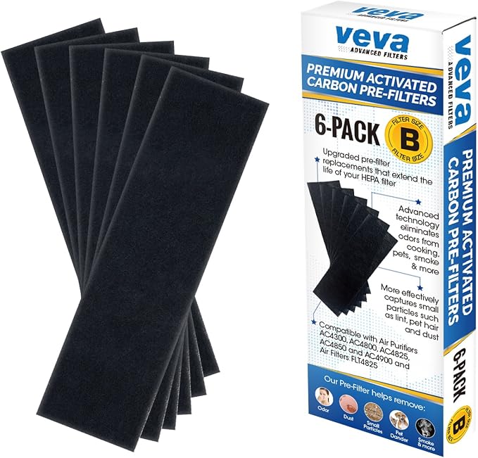 VEVA Replacement Pre Filter 6 Pack compatible by VEVA