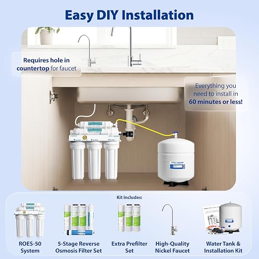 APEC Water Systems ROES-50 Essence Series Top Tier 5-Stage WQA Certified Ultra - Image 3