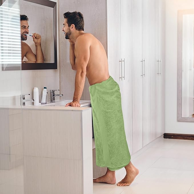 Utopia Towels Extra Large Bath Sheets 2 Pack, 35 by 70 Inches,100% Cotton Highly Absorbent & Quick Dry Bath Towel for Adults, Super Soft Towel, Green