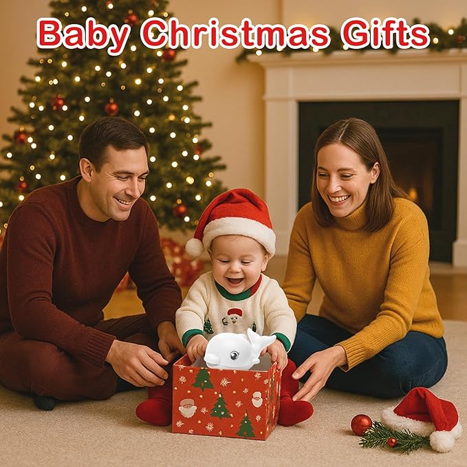 Bath Toys, Light Up Dolphin Baby Bath Toys for Babies 6-12 12-18 Months, Rechargeable Sprinkler Musical Toys, Easter Basket Stuffers Bathtub Toys for Toddlers 1-3 2-4 Boys Girls Infant Kids- White