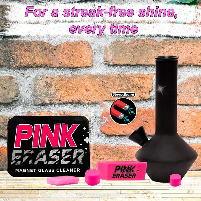 Pink Formula Pink Eraser Magnetic Glass Scrubber – 2 Sizes of Scrub Heads - Image 5