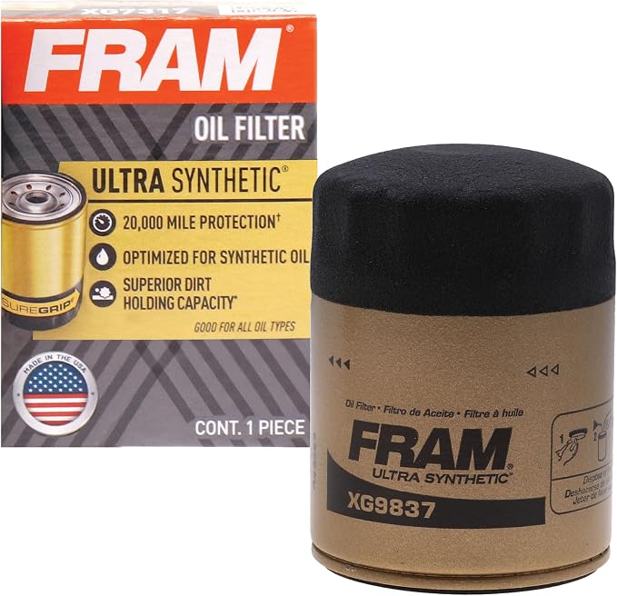 FRAM Ultra Synthetic XG9837 20K Mile Change Automotive Replacement Engine Oil by FRAM