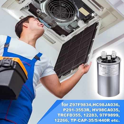 Frienda 2 Pcs 45+5 MFD 45/5 uf ±6% 370V or 440V VAC Dual Run Round Capacitor - Image 7