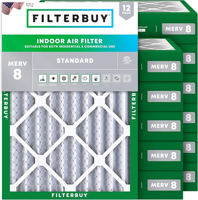 Filterbuy 18x20x4 Air Filter MERV 8 Essential Dust & Allergy Defense, by Filterbuy