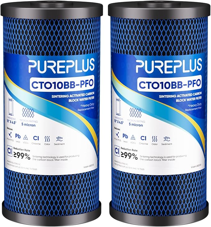 PUREPLUS 5 Micron 10" x 4.5" Whole House PFAS Removal Replacement Water Filter by PUREPLUS