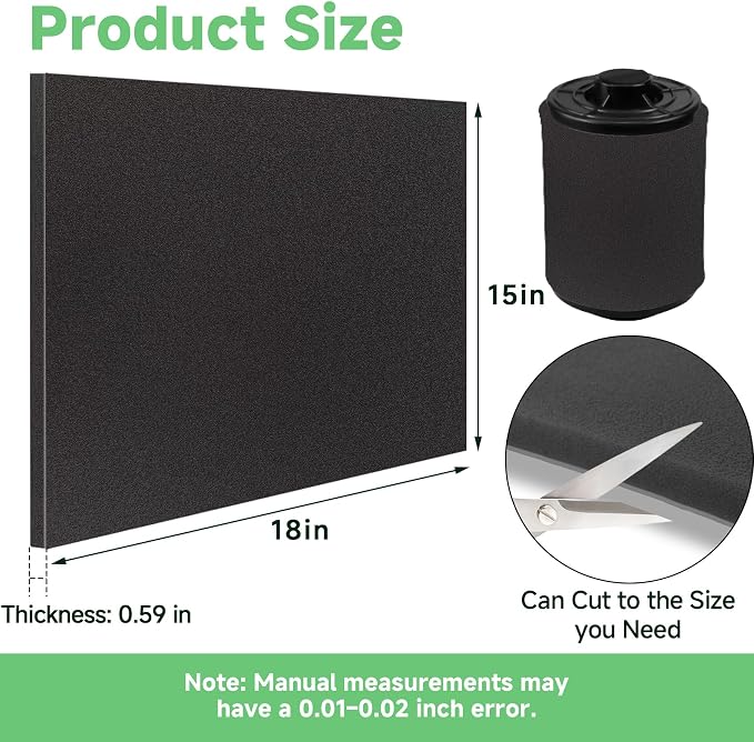 Washable Foam Filter Material for Uni Filter BF-1 BF1, 65-PPI Motorcycle Foam - Image 2