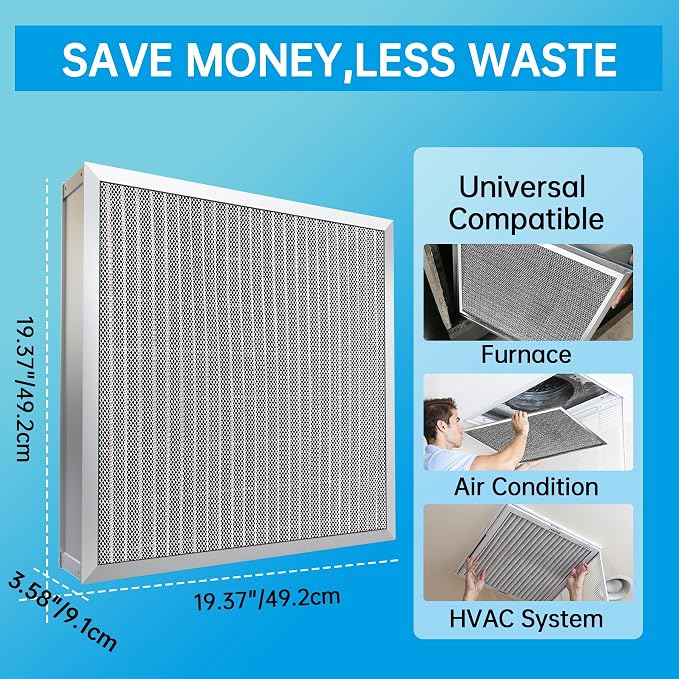 UBeesize 20x20x4 Reusable Electrostatic Air Filter HVAC AC Furnace Filter - Image 2
